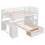 Lit superposé double au-dessus de simple avec bureau, tiroirs et tablettes, blanc-1758986008