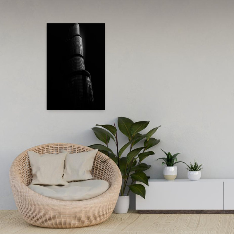 Tour, architecture abstraite de la ville, art mural, H 24 po x l 16 po