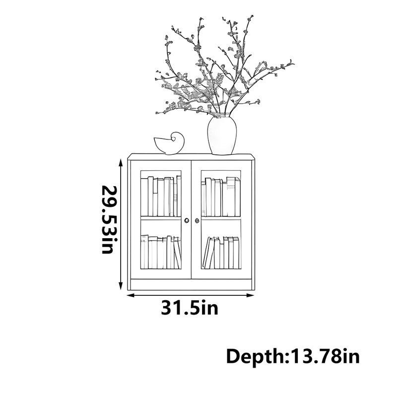 Bibliothèque populaire de style américain, (2 tablettes) H 29,53 po x l 31,5 po x P 13,78 po