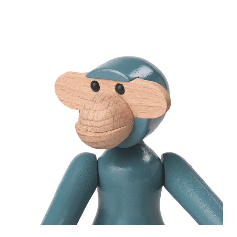 Mini Monkey Figurine, Vintage Blue