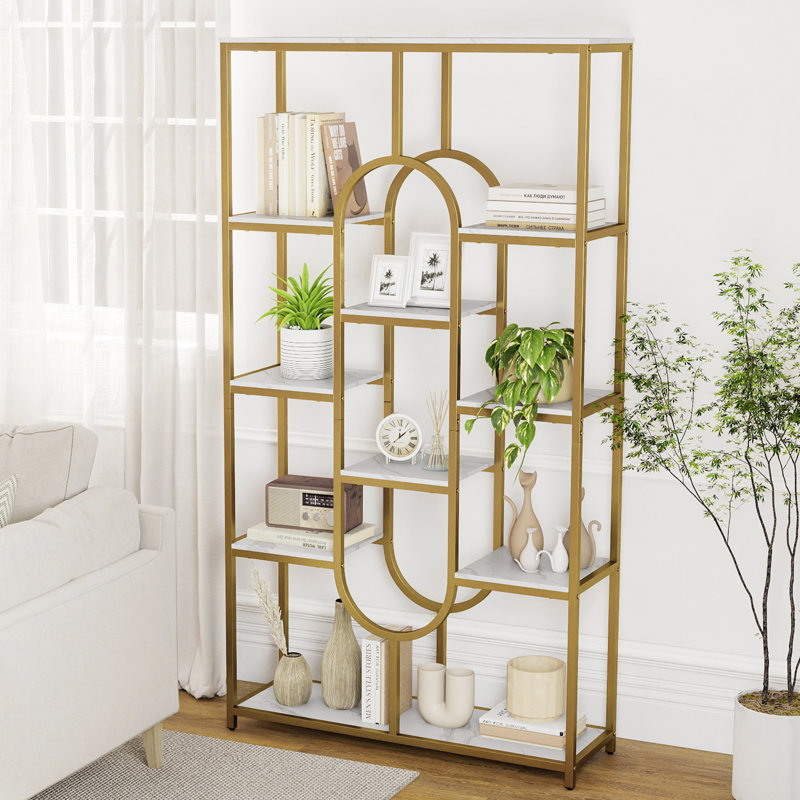 175cm H x 95cm W Metal Etagere Bookcase, White