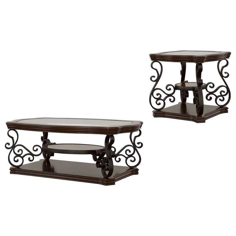 Ensemble de table basse et de table de bout 2 pièces Arrize