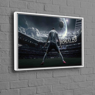 Large Cristiano Ronaldo Motivational Artwork on Cotton Canvas Ideal for Soccer Fans and Home Decor Enthusiasts