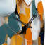 Peinture orange abstraite «Orange Happiness» - horloge murale-1419266686