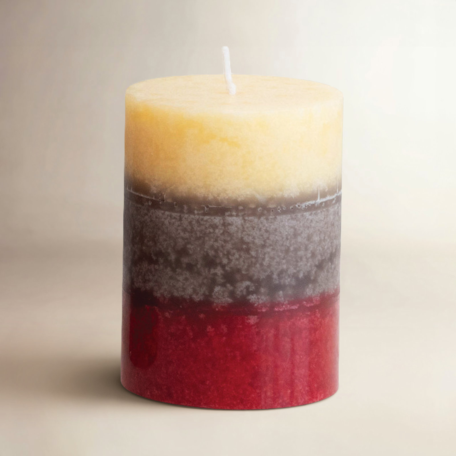 Unscented Pillar Candle, 4" H x 3" W x 3" D