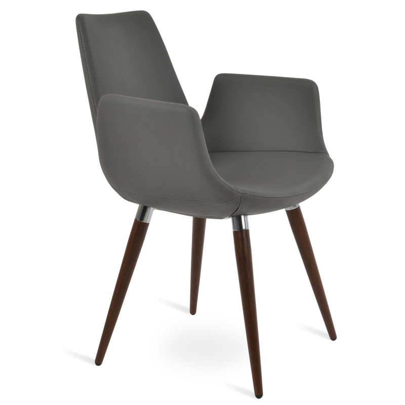 Chaise Eiffel, gris, Noyer