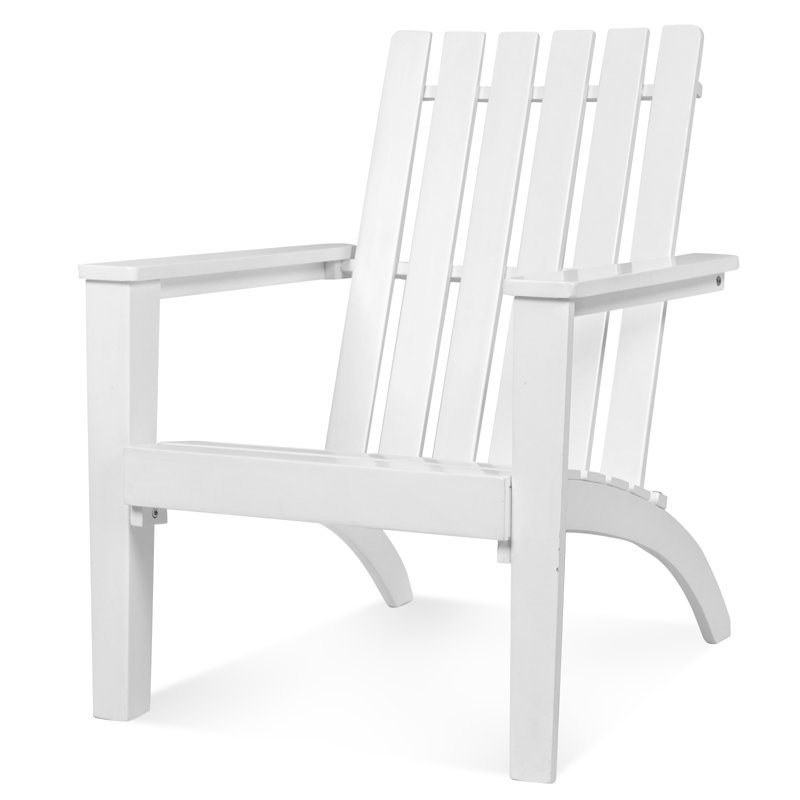 Chaise Adirondack en bois massif Pudsey, Blanc