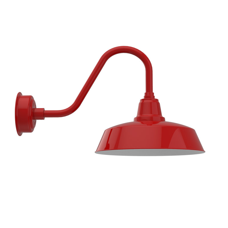 Luminaire de grange d'extérieur Vandervliet, Rouge cerise, H 14,87 po x l 16 po x p 27 po