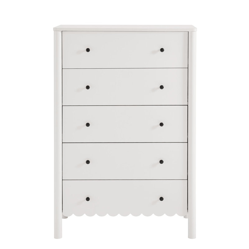 Commode 5 tiroirs Emmeline, Blanc