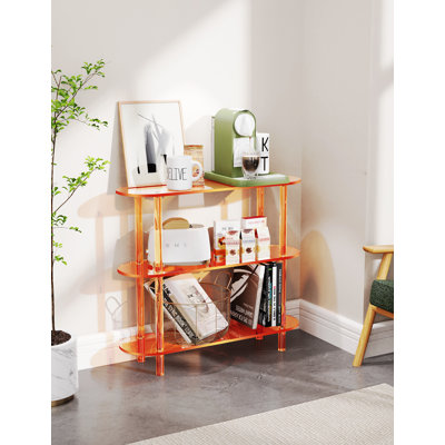 Acrylic Console Table, Entryway Table With Storage Shelves, Acrylic Bookshelf Bookcase