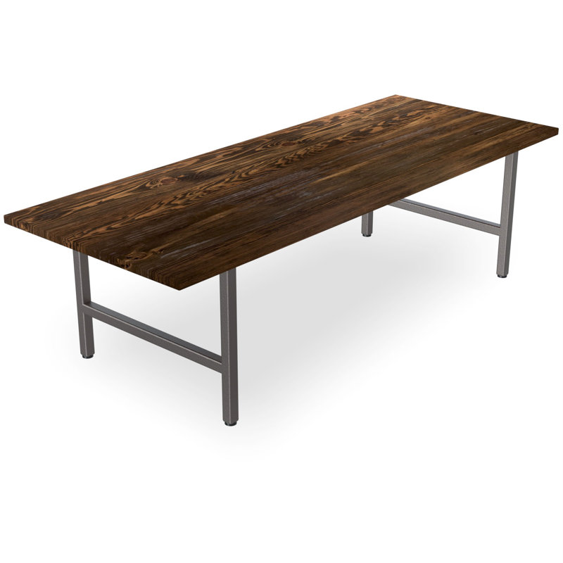 Table rectangulaire en bois massif Bradfield, Vieilli (texture légère), H 30 po x L 72 po x l 36 po