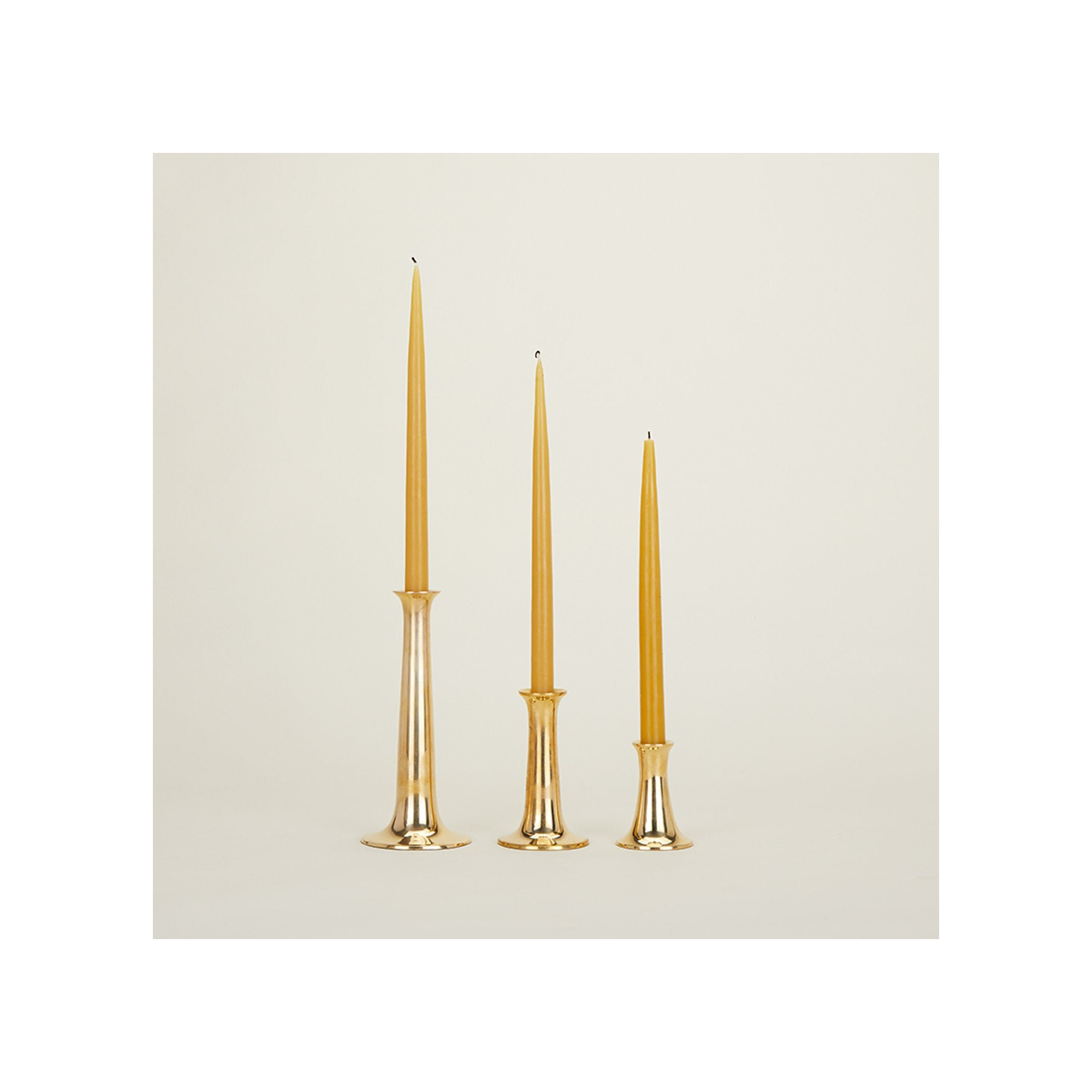 Aluminum Tabletop Candlestick, 5.5" H x 3.5" W x 3.5" D, Brass
