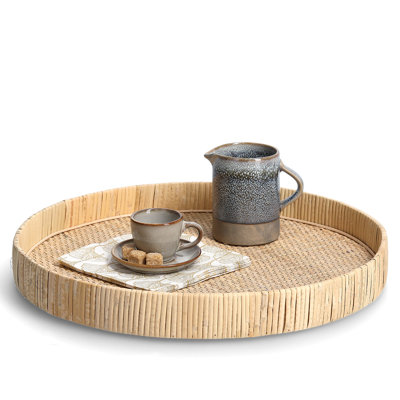 Serviertablett aus Rattan