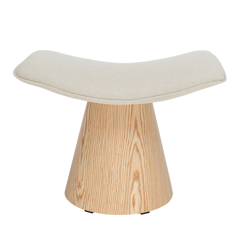Jalsingh Upholstered Ottoman, Beige Revolution Performance Fabrics®, Natural Oak