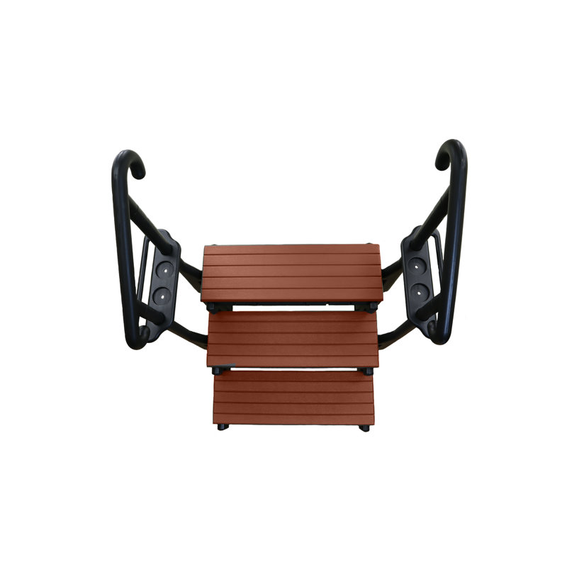 Mahogany 3-Tread Spa Step with Black Accents