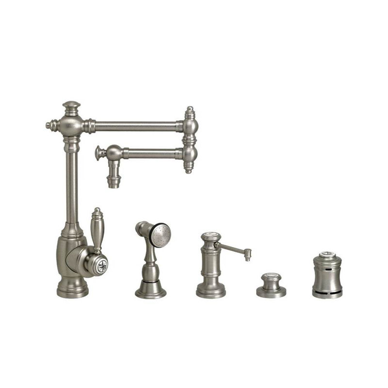Towson Kitchen Faucet - 12" Articulated Spout, Satin Chrome