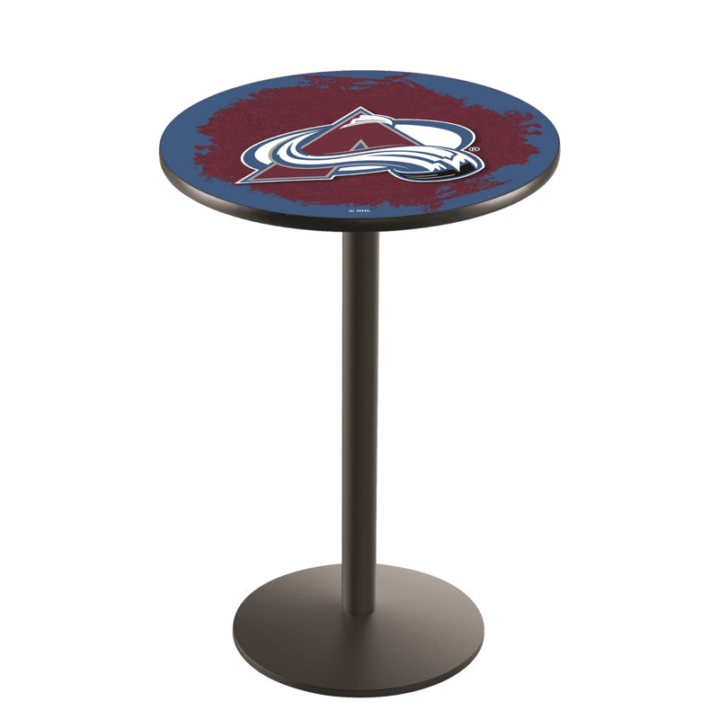Table de salle à manger 30 po NHL, Noir froissé, Colorado Avalanche
