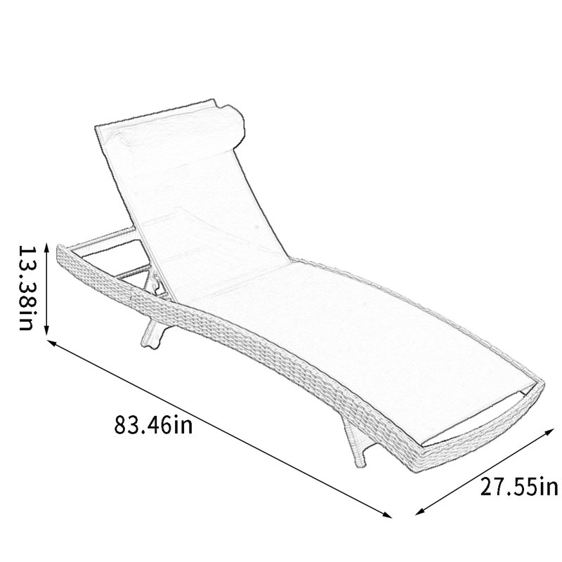 Handwoven PE Rattan Outdoor Lounge Chair Outdoor Wicker Chaise Lounge