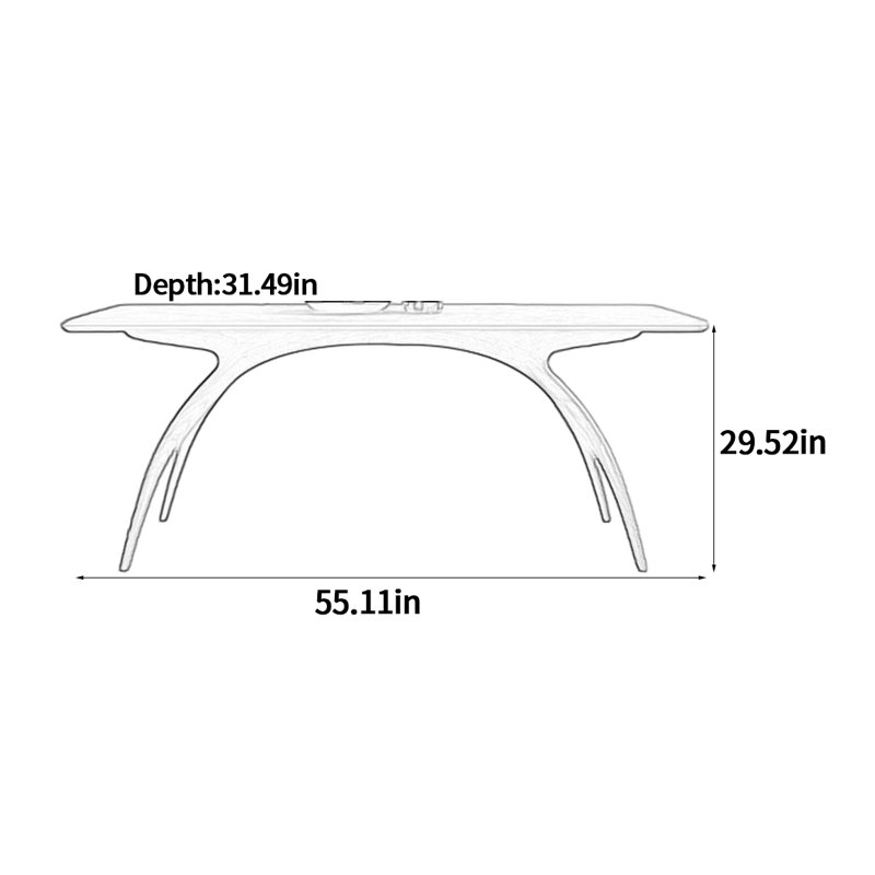 Table de salle à manger haut de gamme luxueuse, H 29,52 po x L 55,11 po x l 31,49 po