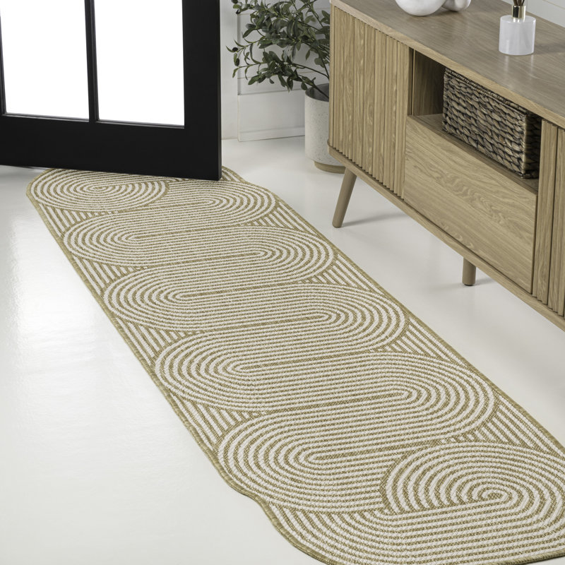 Tapis intérieur / extérieur crème / naturel Octaviah, Nouveauté 2 pi 2 po x 8 pi