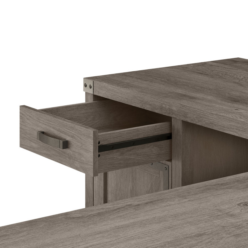 Katia Cottage Grove L-Shaped Desk, Restored Gray