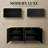 Modern Black Lacquered 4 Door Wooden Cabinet - Sideboard Buffet Server for Living Room, Entryway, Office, Kitchen & Dining Room