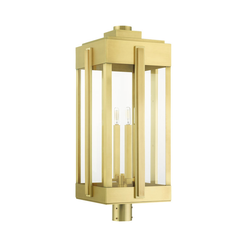 Tête de lanterne câblée à 1 lumière H 30,5 po Ikeisha, Laiton naturel