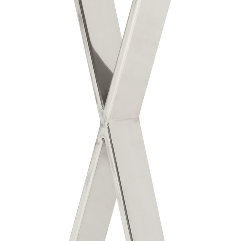 Kasen 105cm Solid Wood Top Console Table, Chrome