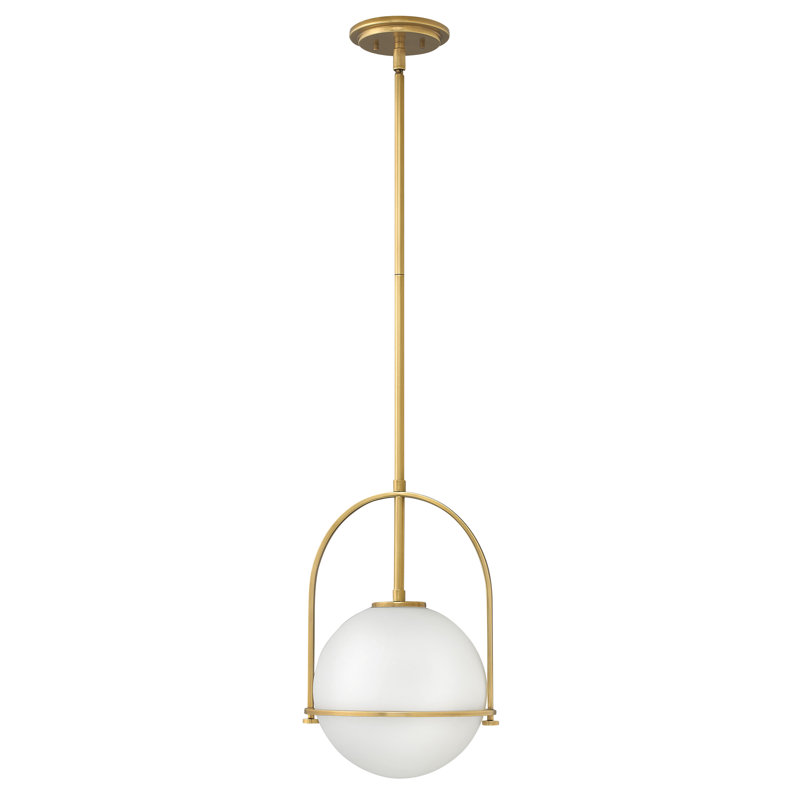 Luminaire suspendu Arie avec abat-jour sphérique, H 17 po x l 11,5 po x P 11,5 po, Laiton héritage
