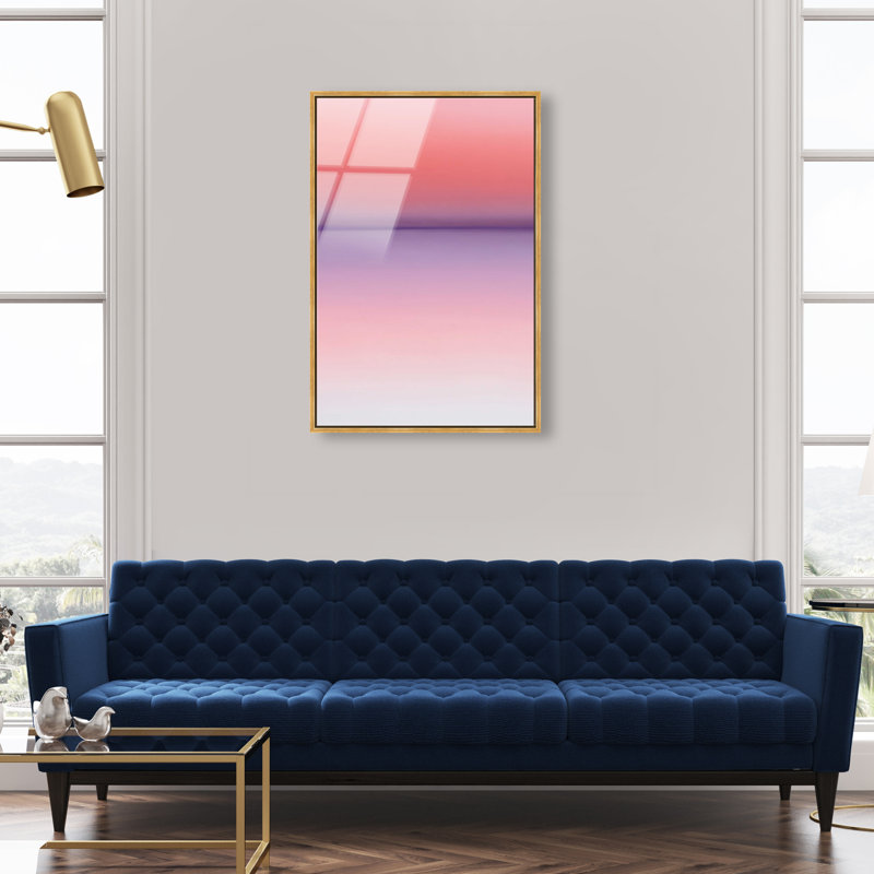 Peach Coastline II Print by Oliver Gal, 37"H x 25"W, Gold Floater Frame