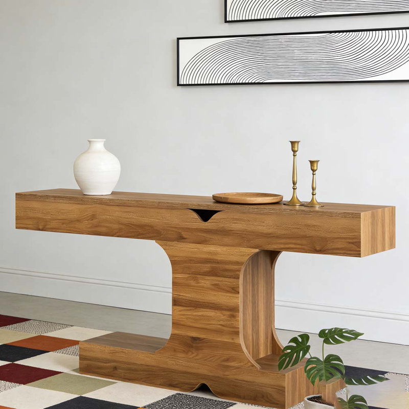 I-Shaped Farmhouse Console Table Sofa Table Entryway Table