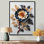 Minimal bleu ornemental rose - Art mural rose
