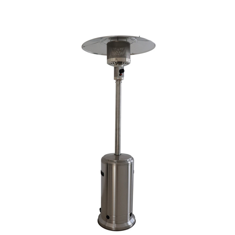 Chauffe-terrasse 46 000 - Génère efficacement de la chaleur, structure en aluminium, largeur de 19 po, livraison de chaleur sans fumée ni odeur, matériau, couverture de rayon de 14 pi 14