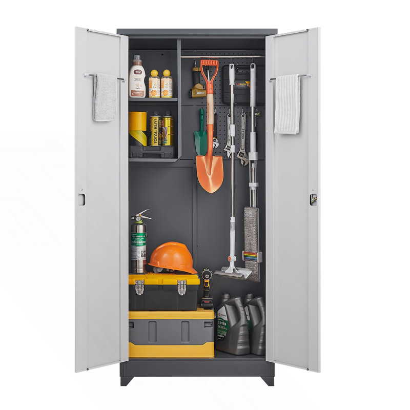 Armoire d'extérieur en métal avec tablettes