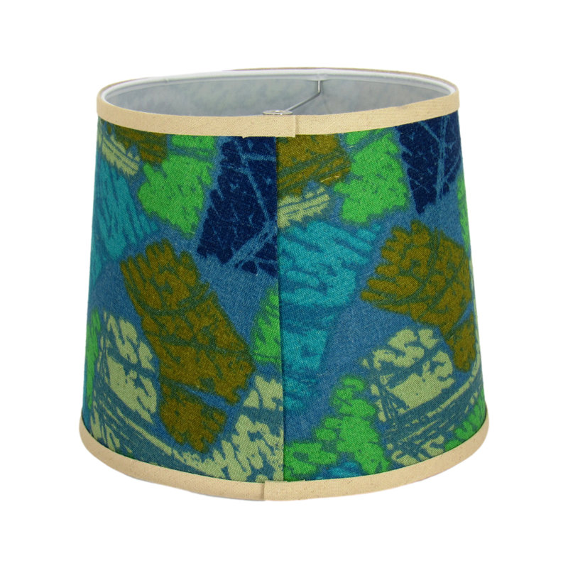 Abat-jour vintage en tissu Mid-Century, H 11 po x l 14 po x P 14 po