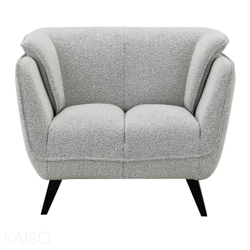 Causeuse Boucle gris clair, Boucle gris clair, H 34 po x l 65 po x P 34 po