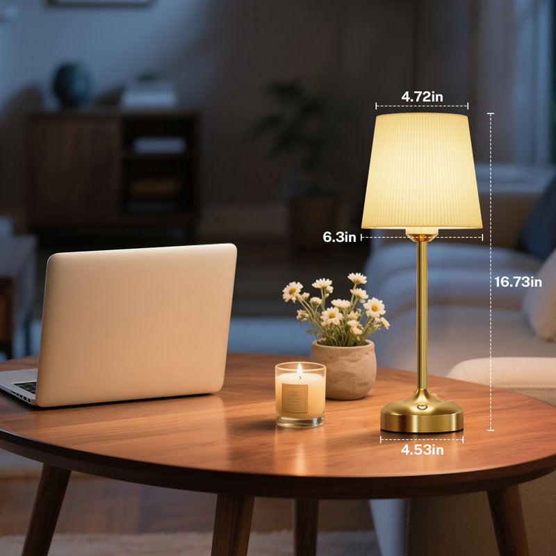 Lampe de table sans fil Portables, lampe de bureau à intensité variable avec abat-jour en tissu, éclairage à piles rechargeable de 5000 mah, pour salle à manger, chambre à coucher, chevet, bar, veilleuse, camping, balcon