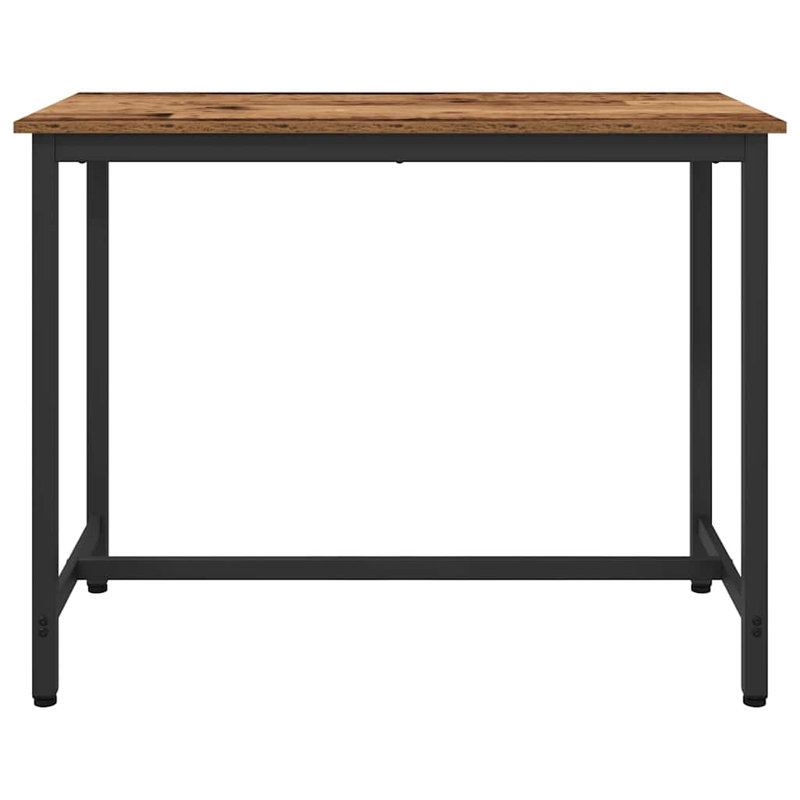 Rectangular Dining Table with Steel Base, 76.5cm H x 100cm W x 50cm D, Old Wood