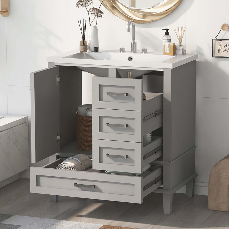 Ensemble de meuble-lavabo simple 30 po, Gris