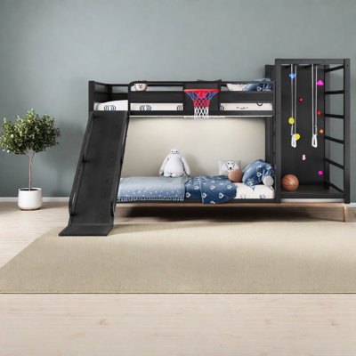 Lits simples TG multifonctionnels, lit mezzanine moderne en MDF en métal pour la maison