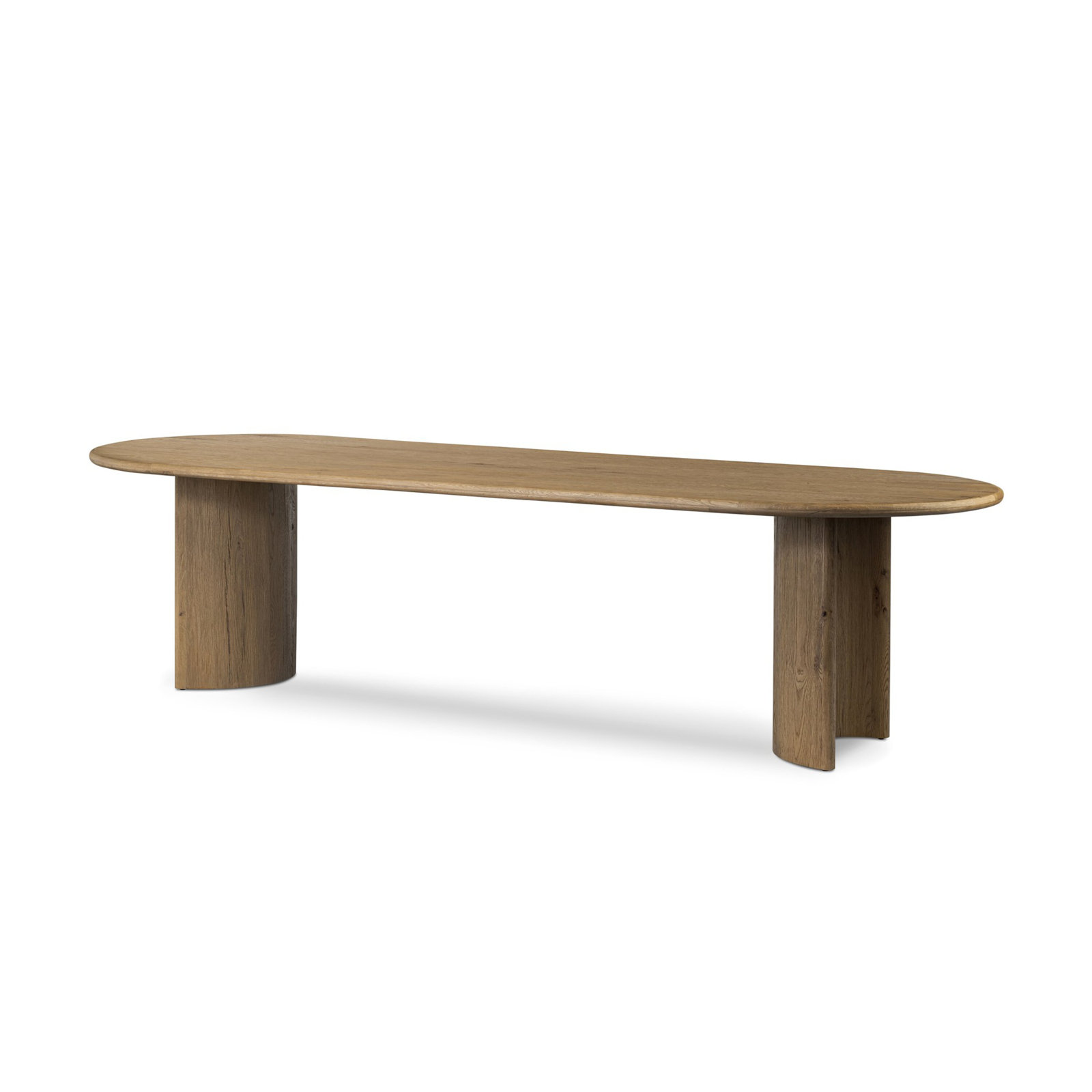 Haiden Solid Wood Dining Table, Worn Oak Veneer, 30" H x 118" W x 42" D