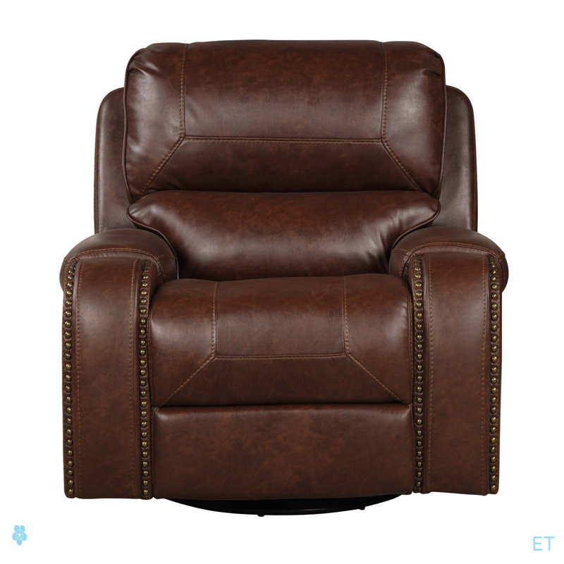 Fauteuil inclinable et pivotant en cuir Achern