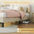 Twin Size LED Bed Frame with Adjustable Upholstered Headboard, Velvet Platform for Kids, Noise-Free, Easy Assembly