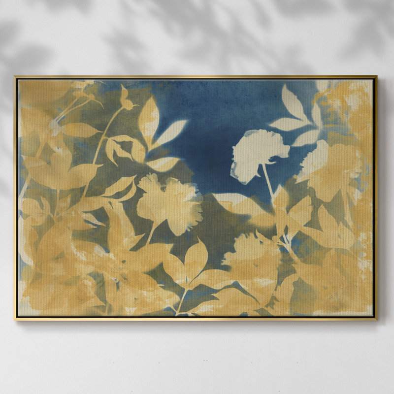 Peony Field - reproduction sur toile tendue, Toile avec cadre doré, H 41 po x l 27 po x P 2 po