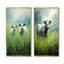 Vache dans les pâturages verdoyants - Ensemble de 2 décorations murales de vache-102571268-102571264