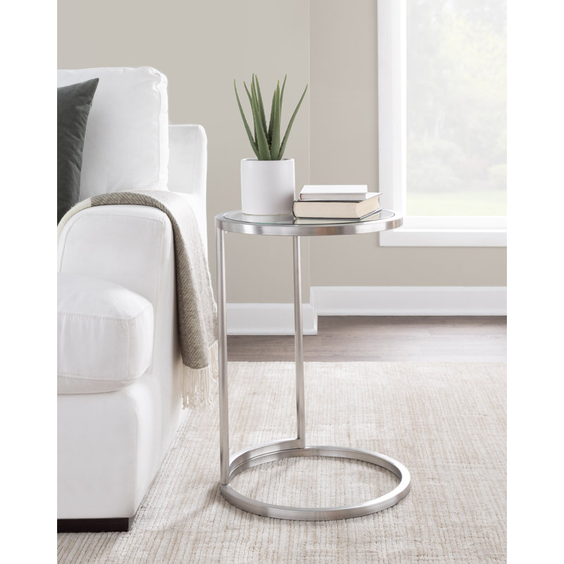 Chloe-Rose Tray Top End Table, Sliver