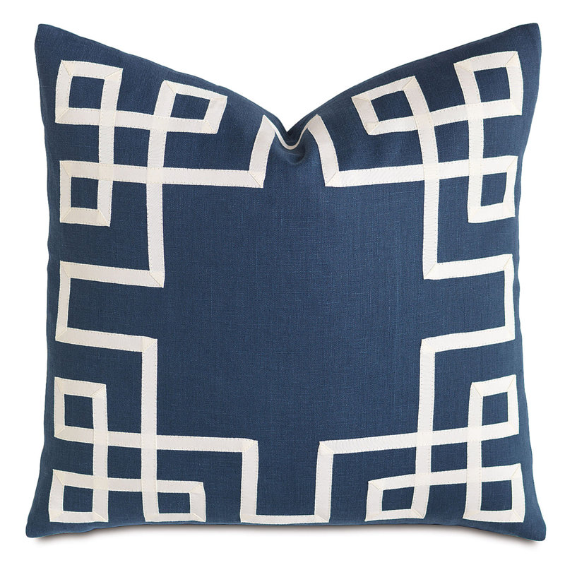 Gavin Square Pillow Cover & Insert, Breeze Indigo