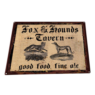 Plaque en métal Fox and Hound