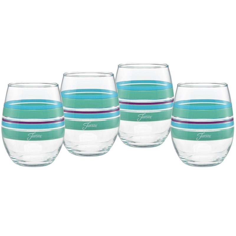 Ensemble de 4 verres à vin Fiesta® Farmhouse Chic Stripes