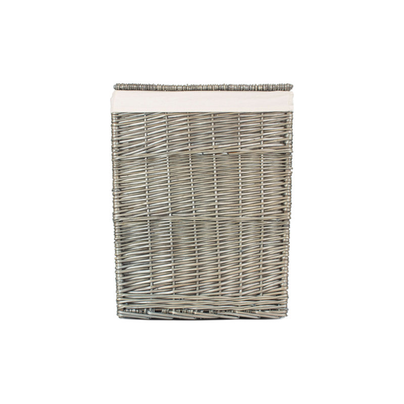 Wicker Lined Laundry Basket, Large